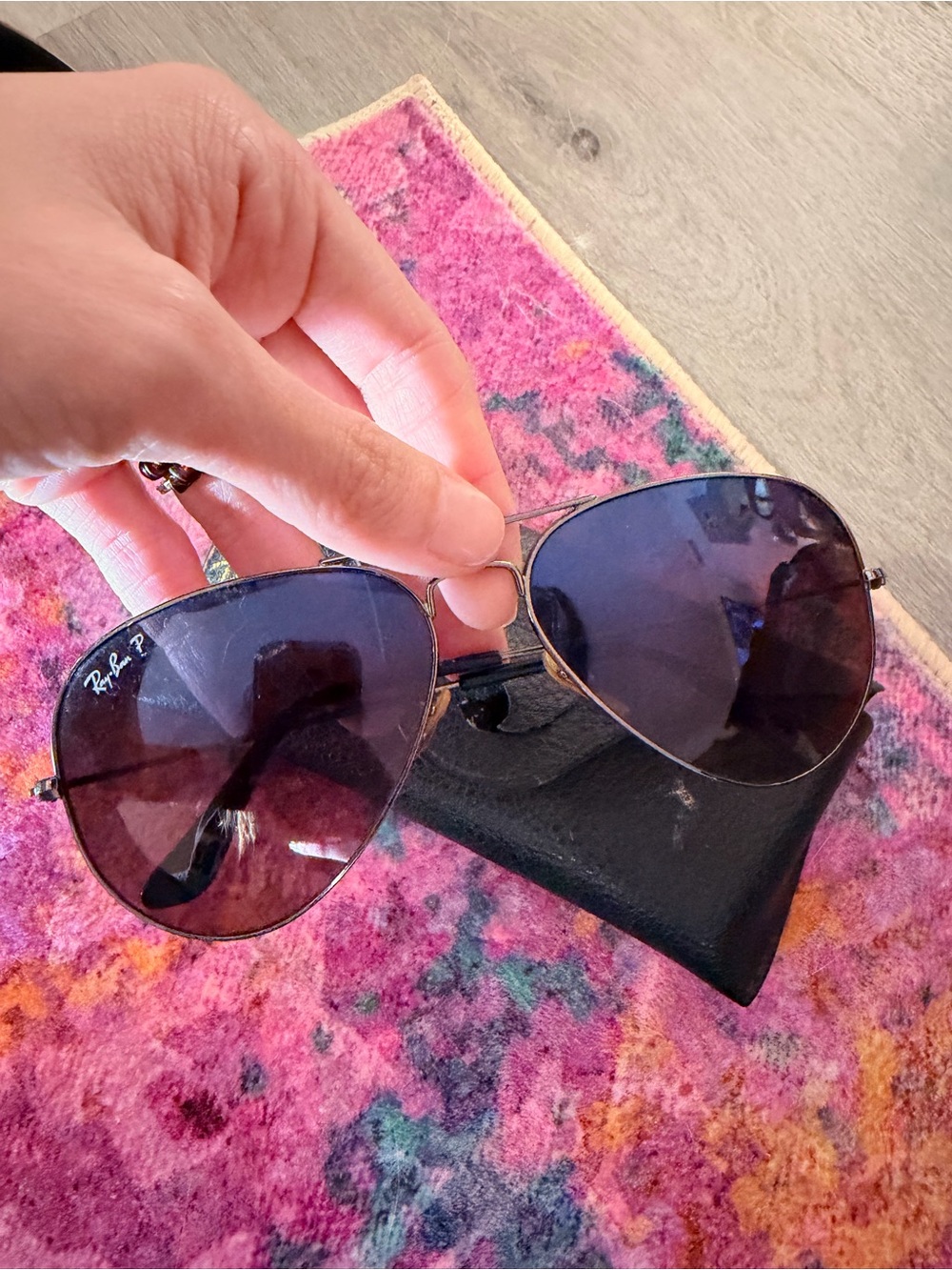 Ray ban black aviator sunglasses